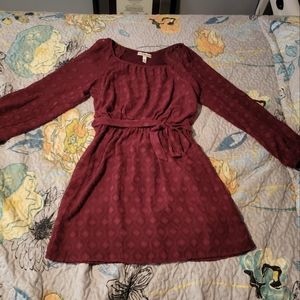 Maroon Long-Sleeve Dress